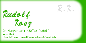 rudolf kosz business card